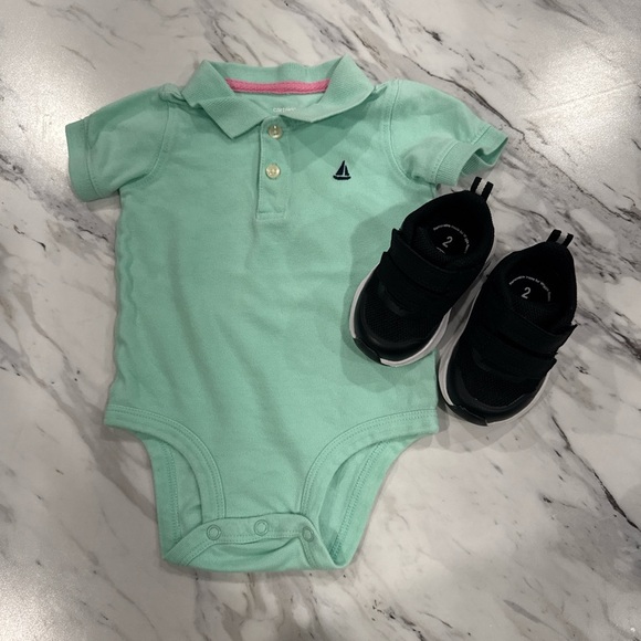 Bundle Carter's Mint Polo and Black Nike Top Set shoes size 2 - Picture 9 of 9